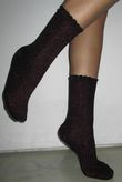 Scalloped Glitter Socks Rouge